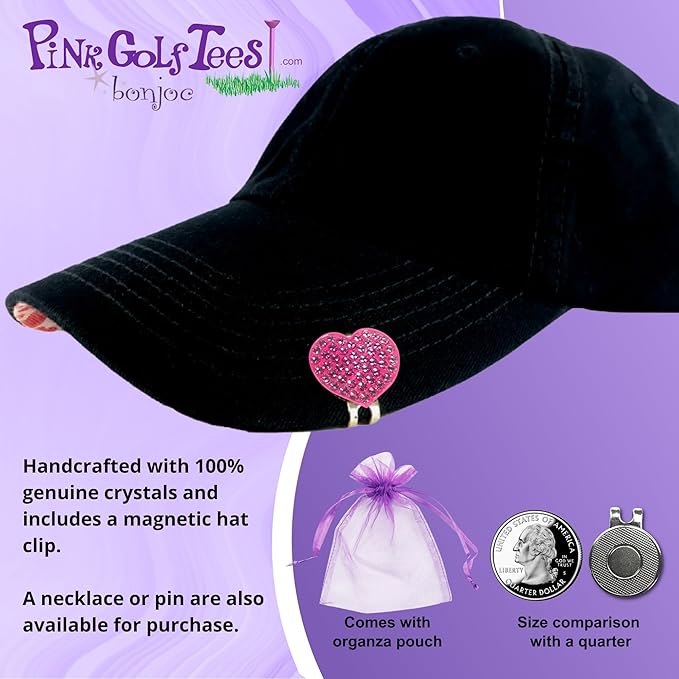 Premium Vibrant Crystal Golf Ball Marker with Magnetic Hat Clip (White Wine Glass) | Perfect Golf Accessories, Golf Gift, and Golf Giveaway for Men Women with Luxurious add-ons Available!