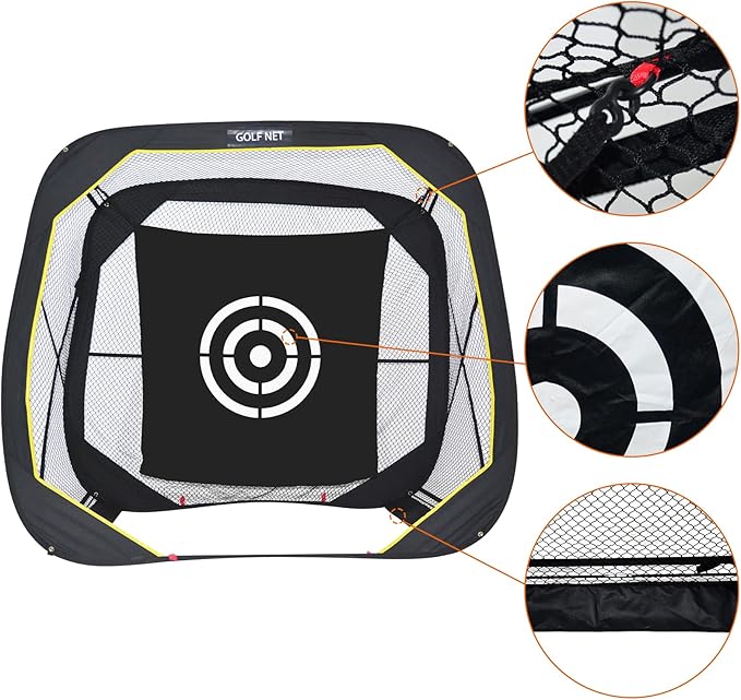 Golf Pop-Up Practice Net: 6x6x3ft Portable for Backyard Training Garage Use Youth Men Women Driving Range Gift