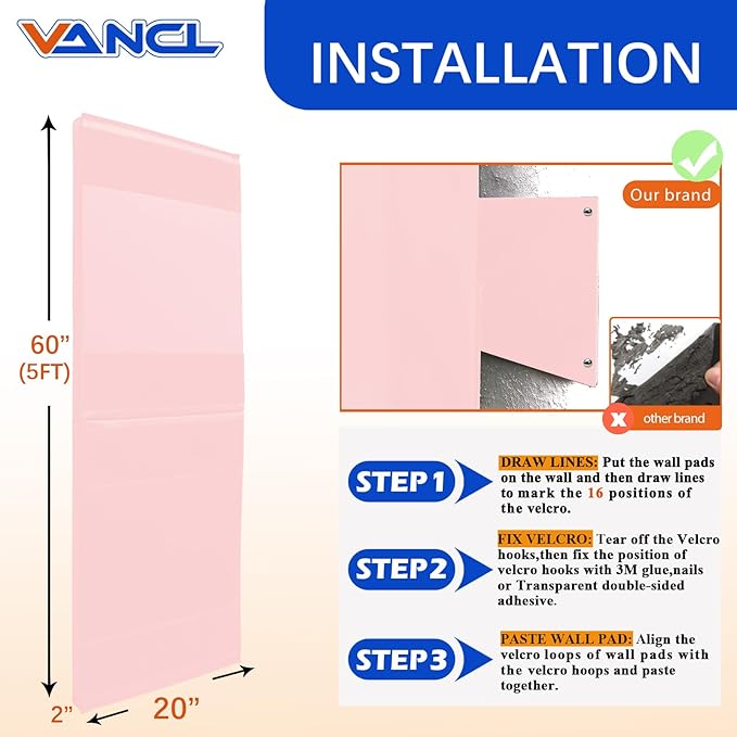 Gym Padding Wall Pads for Gym Wall Mats Basketball Wall Padding 2" Thick Foam Gym Wall Pad for Kids Wall Pad Protection, Waterproof Durable Wall Pads for Safety Colorful Wall Pad
