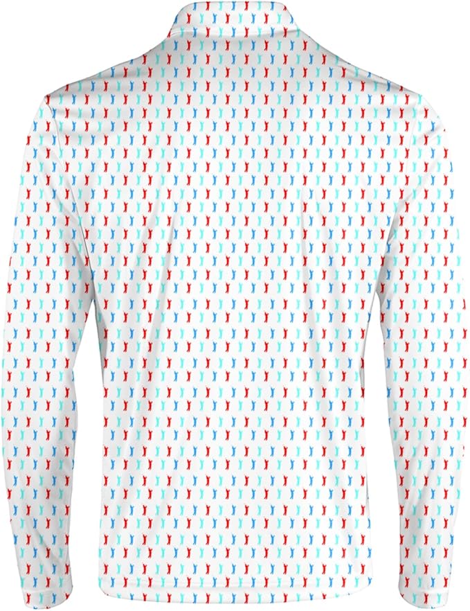Men's Long Sleeve Golf Shirt Quick Dry 3 Button Work Fishing Outdoor Casual Collar Shirt
