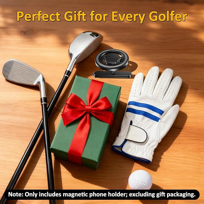 Falafa Magnetic Golf Cart Phone Holder, Ultra Strong Magnetic Phone Mount, Alloy MagSafe Phone Mount 360° Rotation Fits Gym, Club Car, Golf Cart Accessories Gift for Golfers Men Women