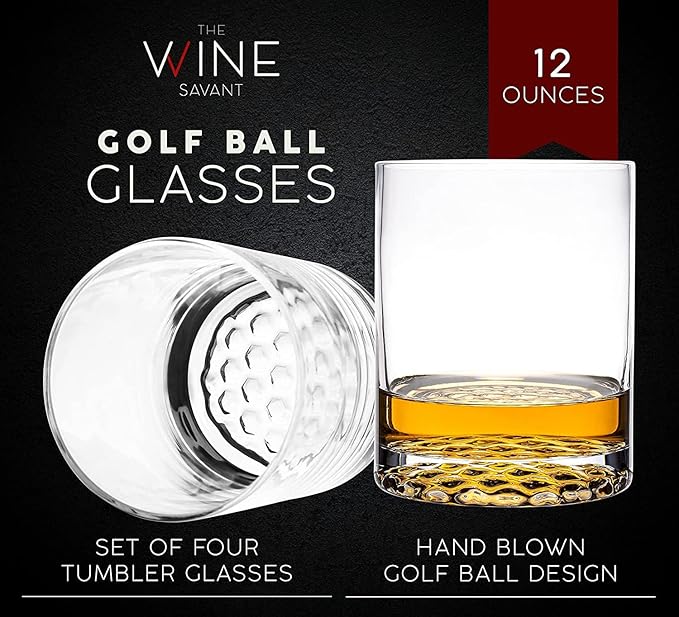 Golf Club Whiskey Decanter and 4 Liquor Glasses - Decanter & Glass Set - Golf Stick Gifts for Men - Unique Whiskey Decanter Set - Bourbon & Scotch Decanter for Serving Alcohol - Golfer Gifts for Dad