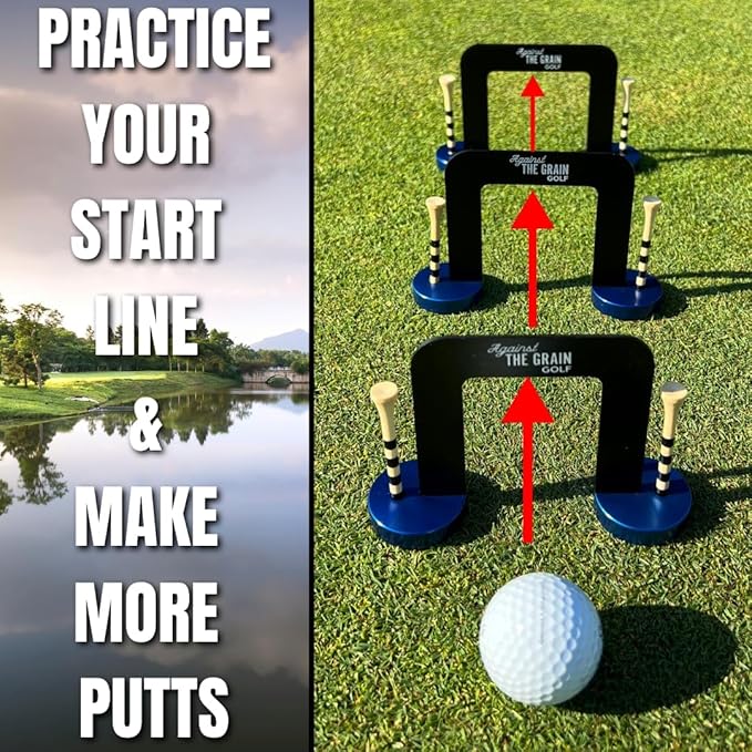 Golf Putting Gate 3 Pack with 6 Tees & Detachable Bases (Small, Medium, Large)