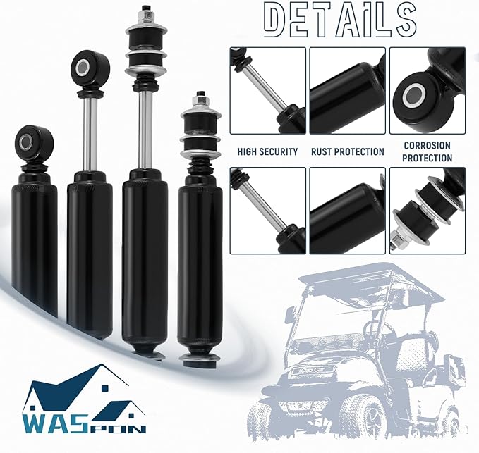 4 PCS Golf Cart Front and Rear Shock Absorbers Kit for Club Car DS G&E 1988-up, Precedent G&E 2004-up, Replaces OEM 1014235, 1014236, 1010991, 1015813,1014236