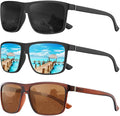 KALIYADI Polarized Sunglasses for Men and Women, Mens Sun Glasses with UV Protection for Driving Fishing Golf (3 Packs)
