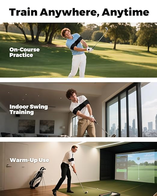 Adjustable Golf Swing Trainer Arm Band – 2025 Essential Golf Accessories for Golfers – Innovative Arm Connection Aid with Strong Restraining Power to Fix Chicken Wing & Improve Swing Stability