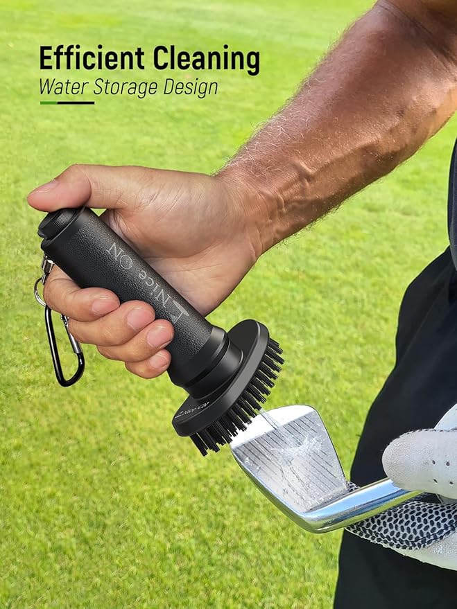 Water Golf Club Cleaner Brush with Towel, Magnetic Golf Club Brush Groove Cleaner, Golf Bag Accessories for Men Gifts