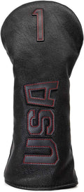 Golf Club Head Covers,USA Golf Driver Headcover Fariway Wood Covers Hybrid Head Covers 3 Wood Headcover Leather Golf Headcover with Number Tag for All Brand