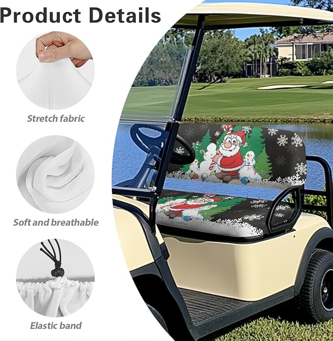 Fashion Print Golf Cart Seat Covers 2 Passenger Golf Cart Backrest Cover Golf Cart Seat Towel Gift for Friends