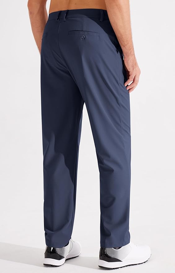 Libin Men's Golf Pants Classic Fit Flat Front Work Dress Pants 29" 31" 33" Stretch Casual Pants Lightweight with Pockets
