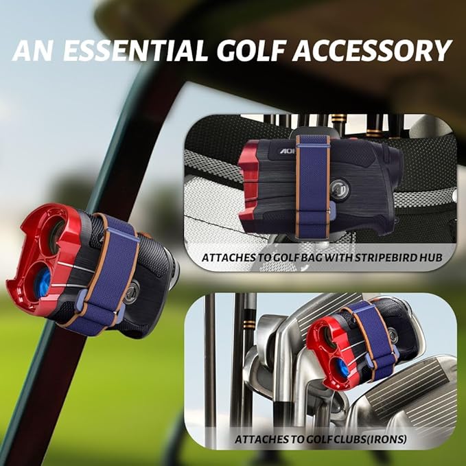 AOFAR Magnetic Golf Rangefinder Holder Mount Strap, Strong Magnet, Adjustable Range Finder Mount/Holder/Strap/Band, Attaches to Golf Cart Rails/Frames and Golf Clubs