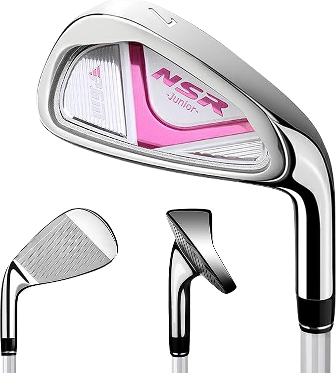 PGM Golf Club Set - 9 Pieces Junior Complete Golf Club Set for Kids Children - Right Handed - Driver(#1), Hybrid, Iron(#7,#9,#S), Putter, Golf Stand Bag