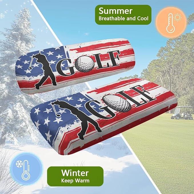 Fashion Print Golf Cart Seat Covers 2 Passenger Golf Cart Backrest Cover Golf Cart Seat Towel Gift for Friends