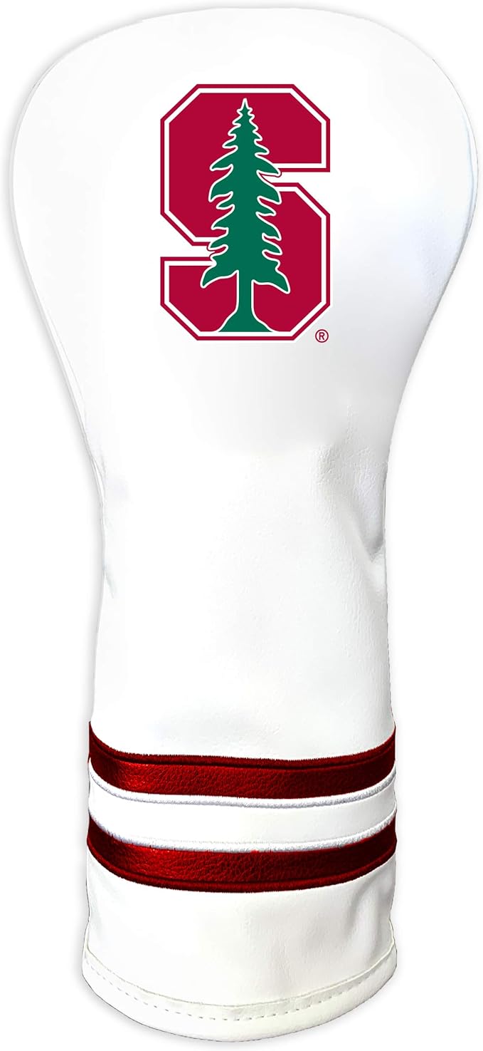 Team Golf NCAA White Vintage Fairway Golf Club Headcover, Form Fitting Design, Retro Design