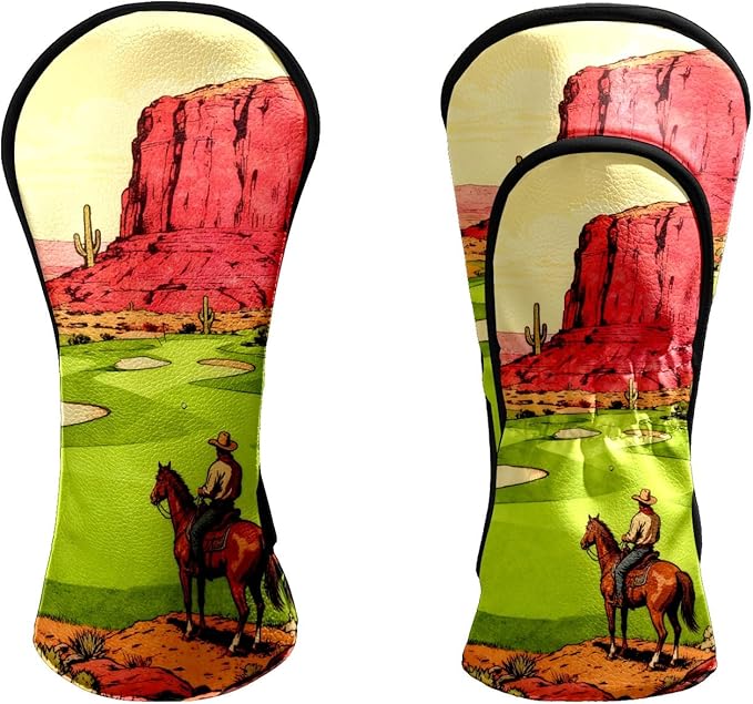 Golf Head Covers Leather Driver Headcover, Premium Golf Club Covers with Anti-Scratch Lining 1/3/5 Wood Head Covers for Golf Clubs for Women Men