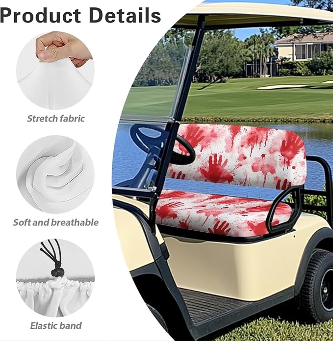 Golf Cart Seat Covers, Universal Fit & Nonskid Bottom Fits for Club Car 2 Person Seats Golf Carts