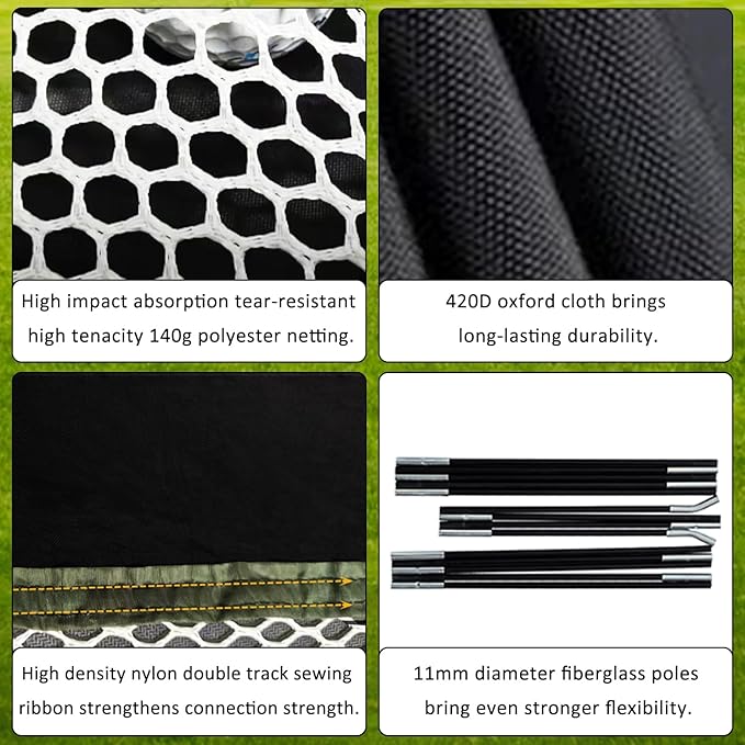 Gagalileo Golf Net: Backyard Practice Hitting Driving Training by Turf Mat Target Real Ball Indoor Outdoor Chipping Swing Gift for Golfers Dad Husband Men