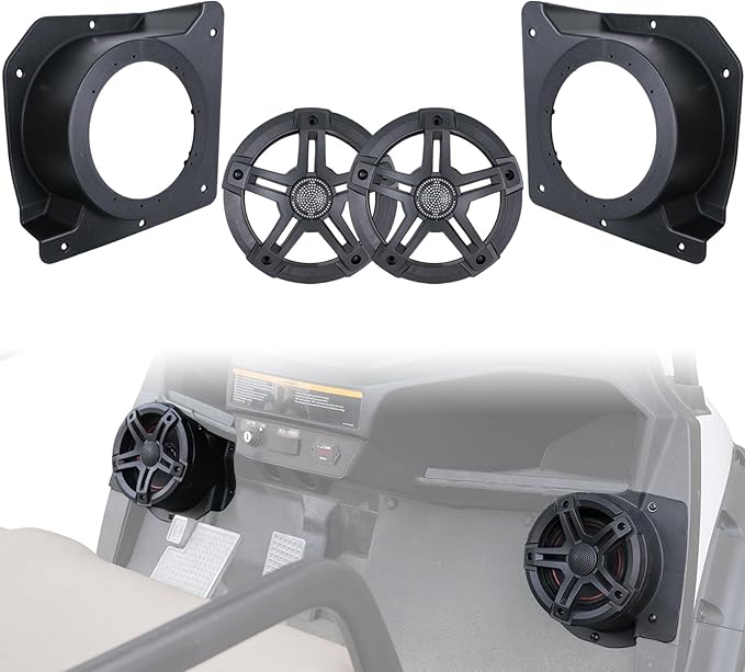 Under Dash Kick Speaker Pod Brackets for E-Z-Go TXT 1994+ Golf Cart Accessories, Front Kick Panels Loudspeaker Mount Support for 6.5" Speakers, High-Density PP Plastic, 2PCS