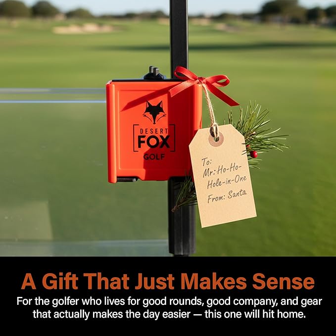 DESERT FOX GOLF Phone Caddy – Adjustable Golf Cart Phone Holder with Secure Strap for Hands-Free GPS & Golf Apps – Universal Fit