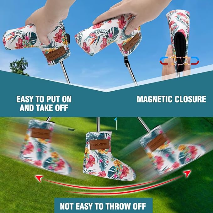 Golf Club Covers Driver Covers Fairway Wood Headcover Hybrid Cover Leather Mallet Putter Covers Blade Headcovers Golf Head Covers for Most Brand