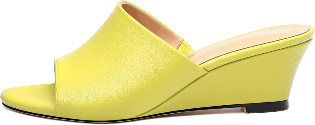 Wedge Sandals for Women Open Toe Wedge Heels Womens Matte High Heel Sandal Round Toe Heeled Wedge Sandals Slip on Casual shoes 2 inch