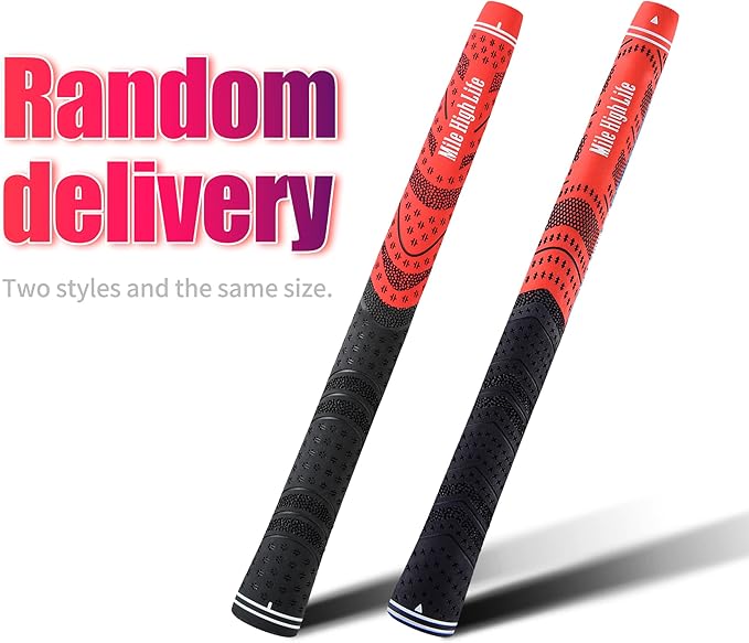 Mile High Life Golf Grips 13 Pack / 3 Pack - All-Weather Soft Rubber Golf Club Grips - High Shock Absorption, Enhanced Traction - Standard, Midsize & Jumbo Size (Core 0.58"-0.61")