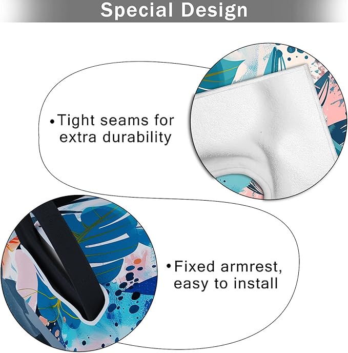AQQA Golf Cart Seat Covers, Tropical Palm Leaf-Boho-Marble Microfiber Golf Cart Seat Blanket, Golf Blanket, Golf Accessories, Golf Cart Seat Towel Fits All 2-Seat Golf Carts, 55"x 32"