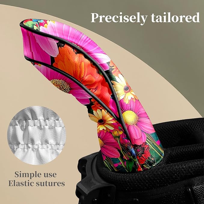 Golf Head Covers Leather Driver Headcover, Premium Golf Club Covers with Anti-Scratch Lining 1/3/5 Wood Head Covers for Golf Clubs for Women Men