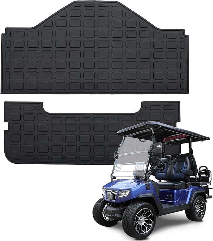 Floor Mats Compatible with 2023-2025 Evolution D5 Golf Cart (D5 Ranger and D5 Maverick with and Without The Plus) 2+2 Model TPE All Weather Guard Protector Accessories
