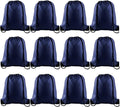 KUUQA 12Pcs Drawstring Backpack Bags Bulk Navy Blue Drawstring Bag Foldable Gym Bag Sports Cinch Sack String Backpack Storage Bags for Women Men Shopping Gym Travel Sports