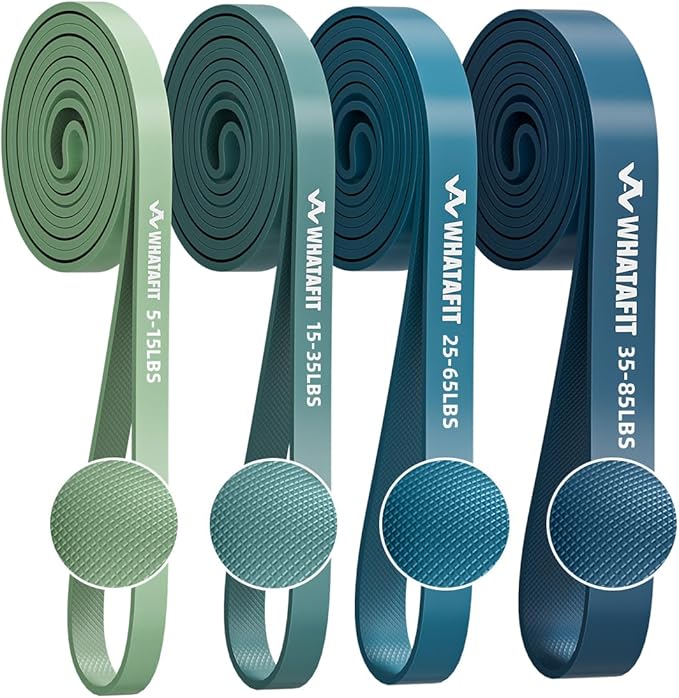 WHATAFIT Resistance Bands,Pull Up Assist Bands Set with Handles, Exercise & Workout Bands with Door Anchor for Men & Women – Home Fitness Equipment for Strength Training, Stretching