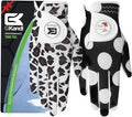 Ladies Golf Gloves Women Right Handed Golfer Left Hand Value 2 Pack with Ball Marker Leather All Weather Grip Breathable Soft Gift Set