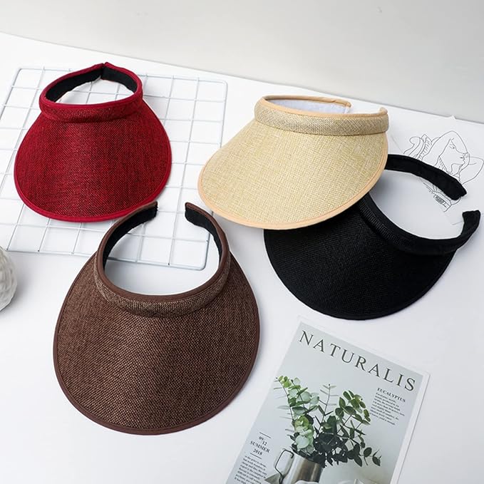 Cloth Covered Slip-On Visor for Women, Adjustable Cap Sports Sun Visors for Men