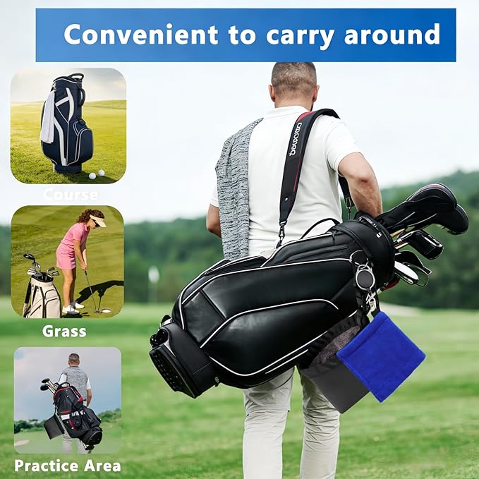 Golf Club Cleaner Bag with Towel Removable Golf Ball Washer Retractable Towel Golf Gifts for Men Women Golfers