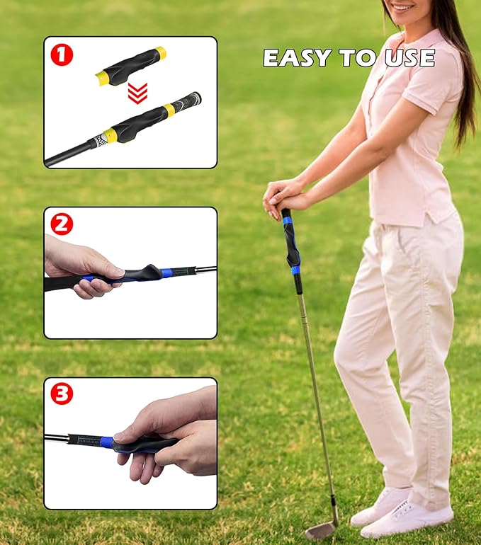 2 Pcs Golf Grip Trainer, Lightweight Golf Training Aid to Help Train Correct Hand Position, Right Hand Golf Swing Trainer