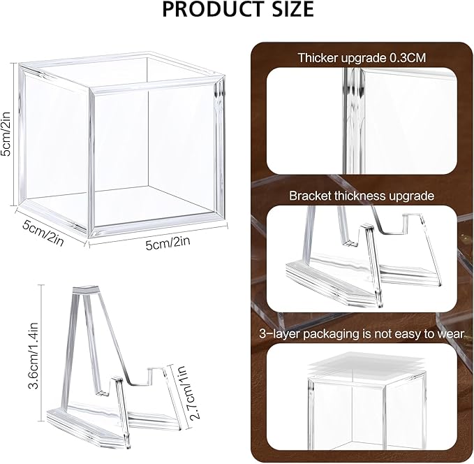 Championship Ring Display Case,Acrylic Display Box and Holder for Super Bowl Rings, Championship Rings, and Baseball Rings,for Collectors and Enthusiasts,6pcs