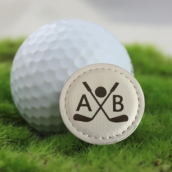 ubjva Custom Leather Golf Ball Marker Personalized Magnetic Golf Accessories for Men Gifts for Golfers