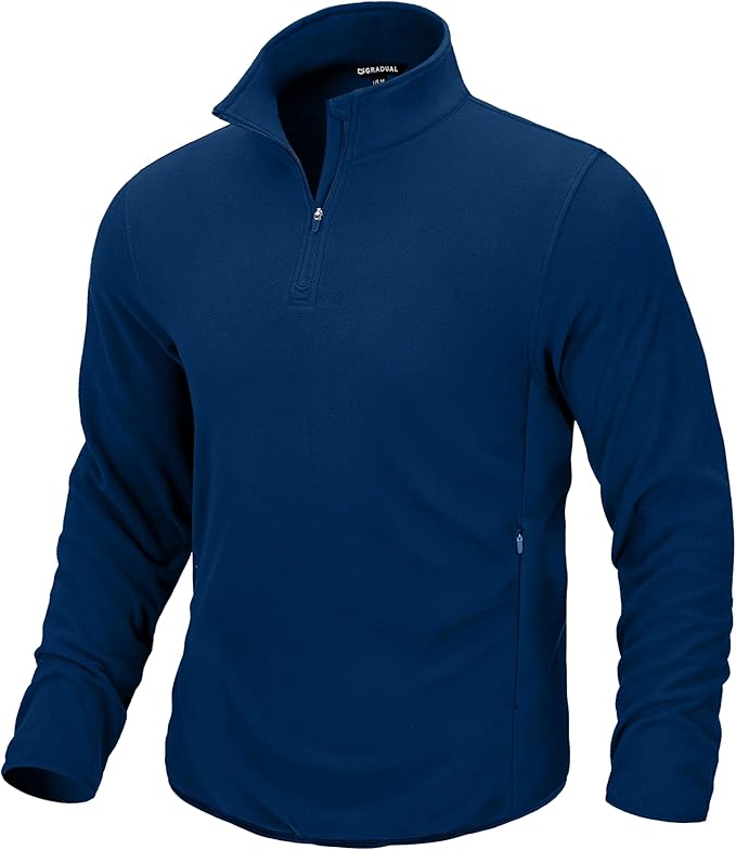 G Gradual Mens Quarter Zip Pullover Fleece with 2 Zipper Pockets Long Sleeve Golf Shirt Winter Athletic Sweater Lightweight