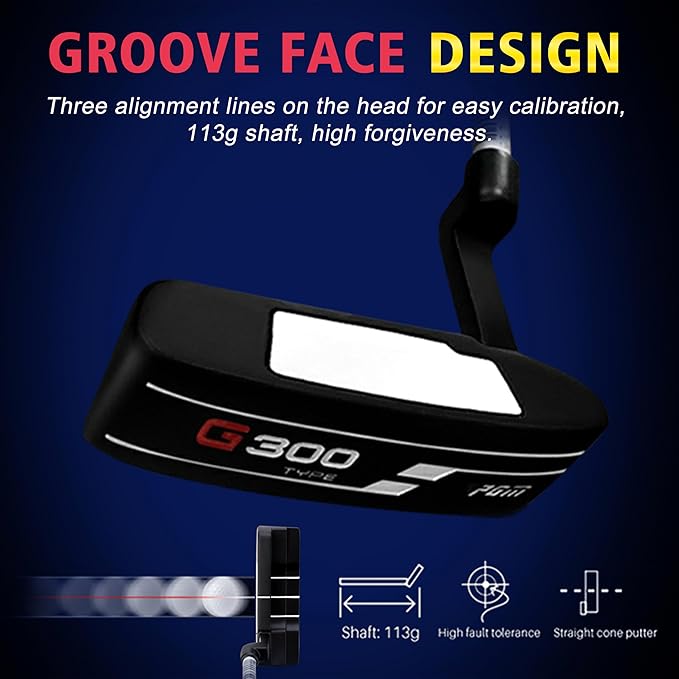 PGM 18 Pieces Men’s Golf Club Set 12pcs Clubs – Titanium #1 Driver, Draw-Biased Hybrid, High-Strength Irons, Forgiving Putter, Stand Bag with 5 Head Covers