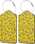 TSA Approved Luggage Tags for Suitcases Cartoon Rubber Ducky 2 Pack Funny Leather Carnival Cruise Airport Cute Travel Name Tags Golf Bag tag Ships Essentials Privacy Cover ID Label for Women Men