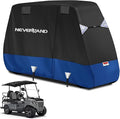 NEVERLAND Golf Cart Cover 4 Passenger - Heavy Duty 600D Golf Cart Covers, Waterproof Club Car Golf Cart Cover with Side Zipper Doors Compatible with EZGO Yamaha Club Car 4 Seat (Up to 115 Inch)