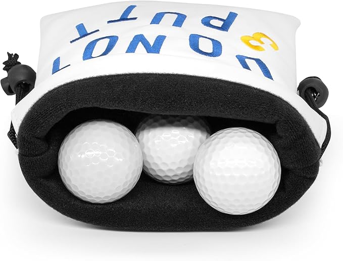Golf Valuables Pouch, Leather Golf Tee Pouch with Drawstring Closure Golf Ball Handbag Portable Ball Pouch Golf Accessories for Men Women