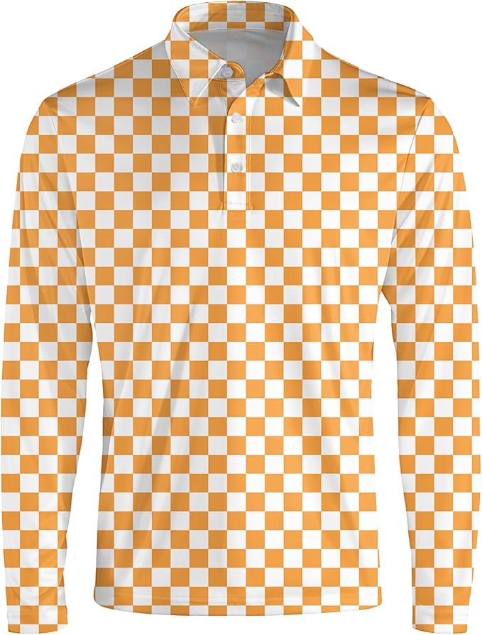 Men's Long Sleeve Golf Shirt Quick Dry 3 Button Work Fishing Outdoor Casual Collar Shirt