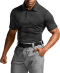 CQR Men's Polo Shirts, Tactical Short Sleeve Golf Performance Shirts, Lightweight Dry Fit UPF 50+ Pique
