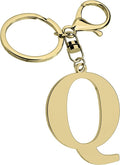 Stainless Steel Gold Letter A-Z Keychain for Women Men, Initial Letter Pendant with Key Ring, Charms for Key Backpack Bag