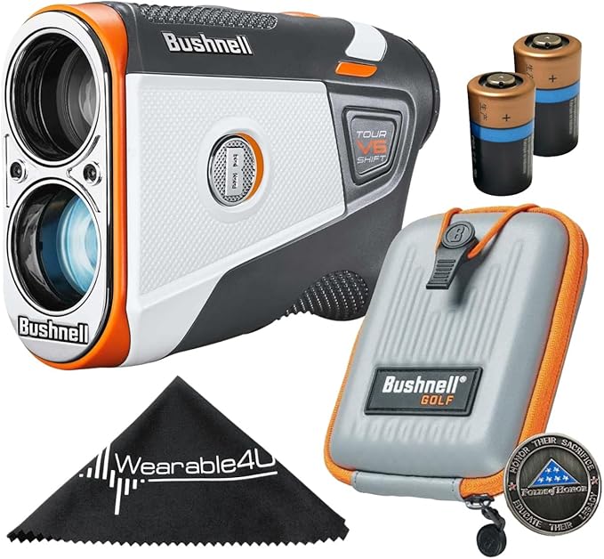 Bushnell Tour V6 / Tour V6 Shift Laser Golf Rangefinder with Wearable4U Bundle