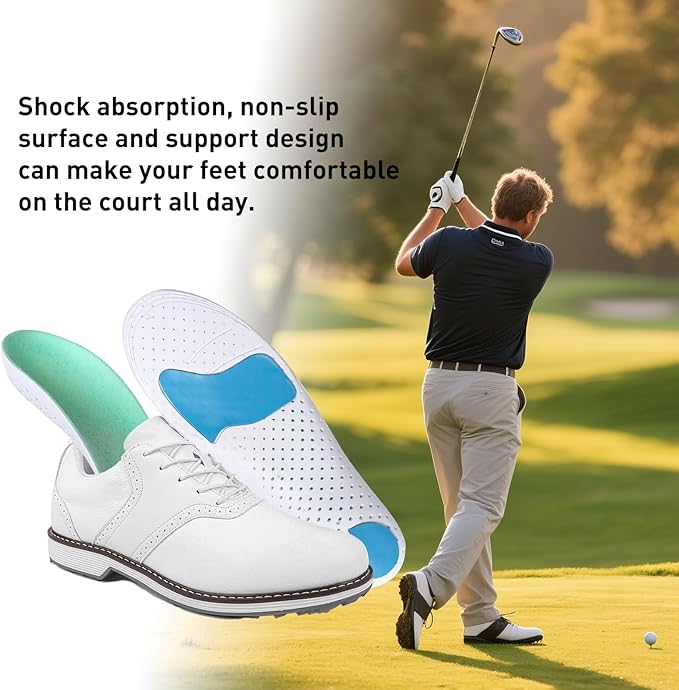 Insoles for Golf Men's Shoes Replacement, Footwear Inserts for Arch Support Inserts to Help Reduce Fatigue Cushion Shock Absorbing (Men 10-11)