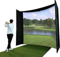 Golf Impact Screen Frame Enclosure Kit Set DIY Parabolic Screen Durable Fabric with Hook & Loop - Reinforced Black Border 9.8' H x 9.8'W x 4.9' D