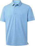 M MAELREG Golf Shirts for Men Moisture Wicking Jacquard Breathable Performance Dry Fit Collared Mens Polo Shirts Short Sleeve