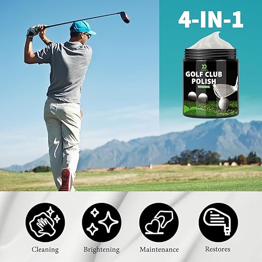Golf Club Polish and Golf Club Cleaner Kit, 300ml 3-in-1 Rust, Scuff & Stain Remover and Rust Remover for Aluminum, Metal, Zinc and Steel